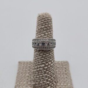 Size 6 Sterling Silver Quality Channel Cubic Zirconia Gems Ring A4182